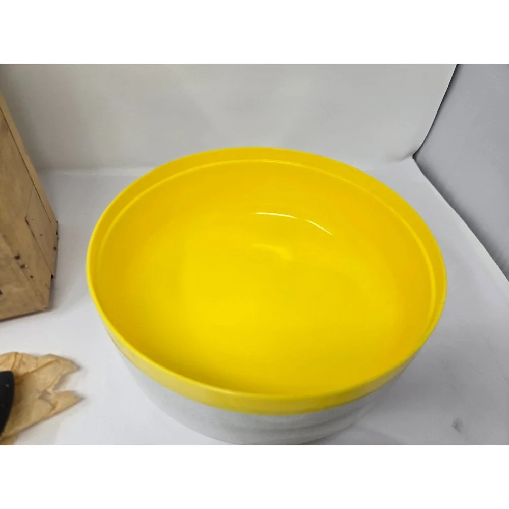 Vintage Cornish Master Therm-O-Bowl Insulated Serving Set Yellow White MCM Box